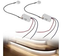 Lot de 2 mini détecteurs de mouvement infrarouges, détection 120°, 6 m, 230 V, détecteur de mouvement pour l'extérieur et l'intérieur, détecteur de mouvement pour l'intérieur et l'extérieur, détecteur