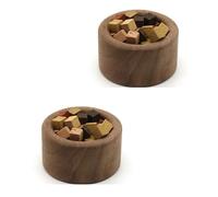 Lot de 2 mini diffuseurs d'aromathérapie en bois de noyer - Encens - Bois essentiel - Petit diffuseur d'huiles essentielles - Mini boîte de diffuseur d'aromathérapie portable pour voiture, salon (B)