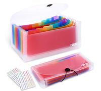 Lot de 2 mini dossiers accordéon extensibles à 13 poches pour ranger factures/reçus/cartes/coupon/billets