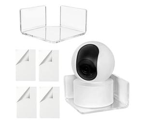 Lot de 2 mini étagères d'angle adhésives en acrylique | Étagère de caméra de sécurité pour moniteur, haut-parleur, salle de bain, chambre d'enfant, salon, chambre à coucher, cuisine