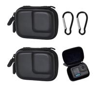 Lot de 2 Mini Étuis de Rangement Compatible avec GoPro Hero 13/12 Black, DJI Osmo Action 5 Pro/4/3 et Insta360 Ace Pro, Housse de Transport de Voyage Rigide Portable avec Dragonne et Mousqueton