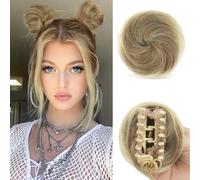 Lot de 2 mini extensions de chignon synthétiques à clipser avec oreilles de chat désordonnées pour femmes et filles