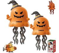 Lot de 2 mini fantômes magiques pour Noël - Toboggan rotatif créatif avec mouvement d'horloge - Jouet fantôme interactif comme cadeau d'anniversaire - Jouet fantôme 3D (citrouille)