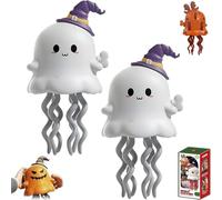 Lot de 2 mini fantômes magiques pour Noël - Toboggan rotatif créatif avec mouvement d'horloge - Jouet fantôme interactif comme cadeau d'anniversaire - Jouet fantôme 3D (fantôme)