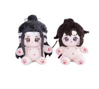 Lot de 2 mini figurines de dessin animé Wei Wu Xian - 20 cm - Lan Wang Ji - Peluche douce - Coussin mignon - Accessoires de sac à coussin - Cadeau d'anniversaire