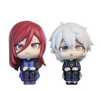 Lot de 2 mini figurines de l'anime Nagi Seishiro Look Up, Chigiri Hyoma Look Up Figurines Statuette Statue Décoration de gâteau Figurine de tableau de bord Ornements Cadeaux fans 10 cm
