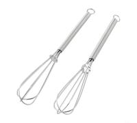 Lot de 2 mini fouets ballon en acier inoxydable pour mélanger, mélanger, battre et fouetter, kit en métal antirouille