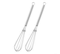 Lot de 2 mini fouets en acier inoxydable pour mélanger les petits lots, battre les œufs et mélanger les sauces dans les cuisines compactes