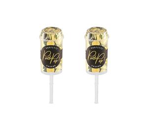 Lot de 2 Mini Lanceurs de Confettis Doré Push Pop