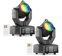 Lot de 2 Mini Lyre LED Tête Mobile Lampe de Scène avec Télécommande 30W, RGB Jeux de Lumiere Gobo DJ Effets Lumineux avec ouverture Stroboscope DMX512 pour Fêtes Bars KTV Mariages