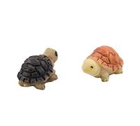 Lot de 2 mini maisons de poupée, jaune et noir, tortue, bonsaï, décoration miniature, micro paysage, fée, jardin, animaux, jouets, maison de poupée, kit de bricolage, décoration de chambre d'enfant
