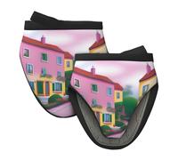 Lot de 2 mini maniques en silicone - Imprimé Sweet Romance - Résistant à la chaleur - Idéal pour la pâtisserie, la cuisine et le camping