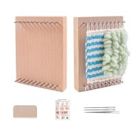 Lot de 2 mini métiers à tisser à tricoter avec peigne et planche à