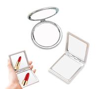 Lot de 2 mini miroirs de poche - Petit miroir de voyage portable - Pliable - Avec fonction grossissante - Miroir de maquillage double face - Idéal pour la vie quotidienne, le travail et les voyages