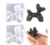 Lot de 2 mini moules en silicone en forme de chien ballon 3D pour décoration faite à la main - Moules en silicone pour fabrication de bonbons au chocolat, bougies, savons
