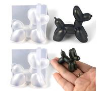 Lot de 2 mini moules en silicone en forme de chien ballon 3D pour décoration faite à la main - Moules en silicone pour fabrication de bonbons au chocolat, bougies, savons