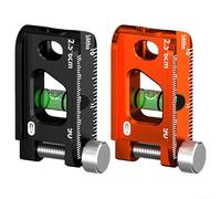 Lot de 2 mini niveaux magnétiques avec rainure en V, corps en alliage d'aluminium de 6,3 cm pour tuyaux et travail des métaux, forte adhérence sur les surfaces en acier pour la construction