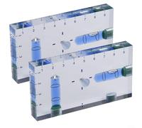 Lot de 2 mini niveaux magnétiques transparents avec bulle double direction et base magnétique pour un nivellement de précision et une utilisation manuelle