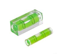 Lot de 2 mini niveleurs à bulles horizontaux - Design en plastique transparent avec liquide vert pour cadre photo, cadre artistique, broderie croisée (SKU)