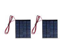 Lot de 2 mini panneaux solaires 6 V 2 W |Module encapsulé haute efficacité pour projets DIY/lampes solaires/chargeurs |Câble de 100 cm, panneau de 136 x 110 mm