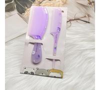 Lot de 2 mini peignes à cheveux mignons à dents fines pour filles et enfants - Portable - En plastique - Antistatique - Cadeau pour humide et sec - Violet