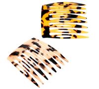 Lot de 2 mini peignes à cheveux pour chignons et chignons - Peignes latéraux français pour accessoires de coiffure, peignes décoratifs pour chignon pour femme (onyx marron)