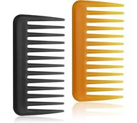 Lot de 2 mini peignes à dents larges pour sac à main, peigne de douche démêlant pour femme - Peigne à dents larges pour boucles - Petit peigne à cheveux portable pour homme et femme - Cheveux longs