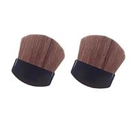Lot de 2 mini pinceaux de maquillage coudés en fibre synthétique souple pour application de fard à joues et contour, outils de maquillage