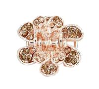 Lot de 2 mini pinces à cheveux en forme de fleur - 2 x 2 cm - Antidérapantes - En métal - Idéales comme cadeau pour femme - Champagne