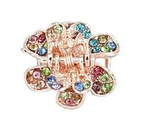 Lot de 2 mini pinces à cheveux en forme de fleur - 2 x 2 cm - Antidérapantes - En métal - Idéales comme cadeau pour femme - Multicolore