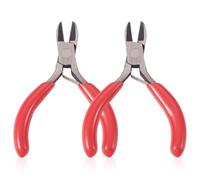Lot de 2 mini pinces coupantes latérales en acier au carbone de 7,6 cm avec poignées rouges, outil de polissage de bijoux pour la réparation de bijoux