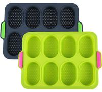 lot de 2 mini-plaques à baguettes, plaques perforées anti-adhésives, moule à pain, cuisson parfaite du pain baguette, petits pains Breadstick aux croûtes délicieuses et croustillantes
