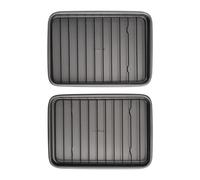 Lot de 2 mini plaques de cuisson antiadh sives en acier GoodCook de 9"" x 6,2"" avec grilles pour four grille-pain, gris (4221)