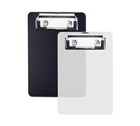 Lot de 2 mini porte-bloc AZWOOD avec pince en métal caoutchouté, 15 x 10 cm, bloc-notes avec boîte de suspension, porte-bloc AZWOOD en plastique de qualité supérieure pour bloc-notes, reçus, listes de