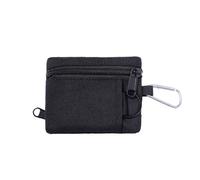 Lot de 2 mini portefeuilles EDC Molle pour homme - Portable - Porte-clé - Porte-monnaie - Sac de chasse avec fermeture éclair - Sac multifonction, Noir , Taille unique