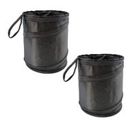 Lot de 2 mini poubelles de voiture, pliables, poubelle de voiture, sac poubelle portable, poubelle anti-fuite, poubelle pliable pour le stockage et la collecte des déchets de voiture (noir)