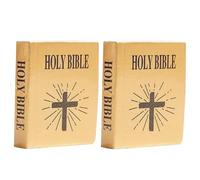 Lot de 2 mini répliques de livres de la Bible à l'échelle 1/12 - Accessoires de bibliothèque réalistes pour bibliothèque et scènes de chambre à coucher | Livres miniatures de collection pour meubles
