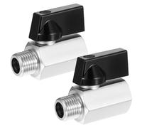 Lot de 2 mini robinets à boisseau sphérique en laiton 1/4 NPT femelle X mâle Vannes d'arrêt d'air 1/4 Comp femelle largement utilisées à la maison, salle de bain, cuisine, camping-car