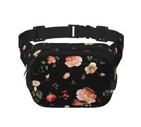 Lot de 2 mini sacs de taille carrés à double couche réglables pour exercice, course à pied, voyage, randonnée, noir, One Size