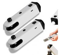 Lot de 2 mini scellants de sacs 4 en 1 avec lampe de poche LED et décapsuleur | Scelleur thermique portable et coupeur pour le stockage des aliments | Réservoir magnétique pour cuisine, camping