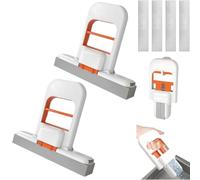 Lot de 2 mini serpillères de bureau pliables et portables, outil de nettoyage auto-compressif, utilisation humide et sèche, pour voyage et maison, cuisine