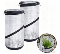 Lot de 2 mini serres pliables en PVC résistant au gel - Design pop-up portable - Noir et blanc - 29 x 59 cm - Pour plantes d'intérieur et d'extérieur