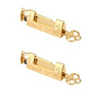 Lot de 2 mini serrures de style chinois e cadenas à fleurs traditionnelles pour meubles vintage, cadenas pour journal intime, boîte à bijoux pour boîte à bijoux, mini (pie or)