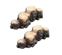 Lot de 2 mini souches en résine pour jardin féérique - Décoration de jardin de fée - Mini maison de poupée - Décoration de jardin - Sculptures de jardin - Décoration extérieure - Paysage miniature