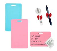 Lot de 2 mini tableaux blancs horizontaux réutilisables et effaçables pour badges d'identité, bloc-notes de poche en silicone avec clip pour infirmières, médecins, étudiants en médecine, facile à