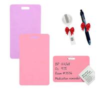 Lot de 2 mini tableaux blancs horizontaux réutilisables et effaçables pour badges d'identité, bloc-notes de poche en silicone avec clip pour infirmières, médecins, étudiants en médecine, facile à