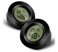 Lot de 2 mini thermomètres numériques d'intérieur, hygromètre numérique LCD, moniteur de température et d'humidité pour la maison, la crèche, l'incubateur de guitare, les reptiles, la serre de voiture