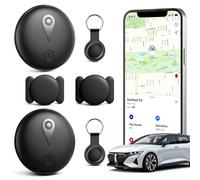 Lot de 2 mini traceurs GPS magnétiques - Traceur GPS en temps réel avec application pour smartphone Android et iOS, traceur GPS de voiture pour voitures, vélos, bagages, animaux domestiques, noir