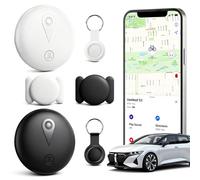 Lot de 2 mini traceurs GPS magnétiques - Traceur GPS en temps réel avec application pour smartphone Android et iOS, traceur GPS de voiture, pour voitures, vélos, bagages, animaux domestiques, blanc