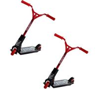 Lot de 2 mini trottinettes à deux roues pour entraînement des doigts - Mini planche à roulettes Finger Tech Deck Skatepark - Nouveauté et amusement (rouge aléatoire)
